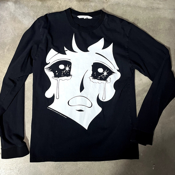Copied -  PushButton Long Sleeve Shirt BLK XL "Crying Girl " - Picture 1 of 7